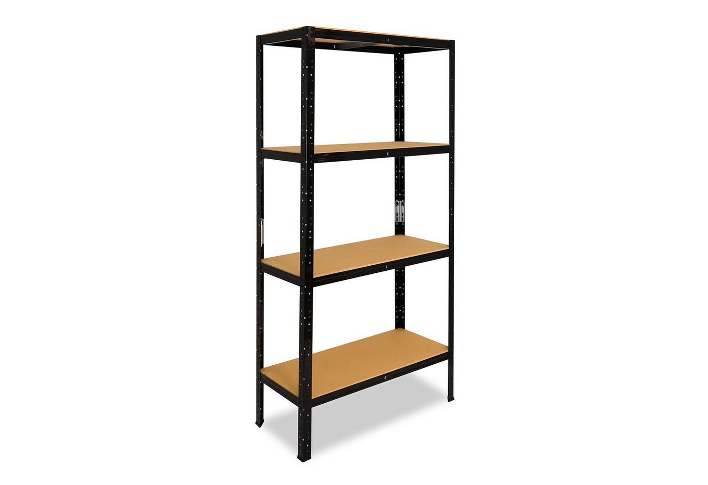 shelfplaza Schwerlastregal BLACK, 180x110x30cm, Metallregal schwarz mit 4 Böden je 175kg Tragkraft, Steckregal als Lagerregal, Büroregal & Lastenregal, Regal Metall schwarz von shelfplaza