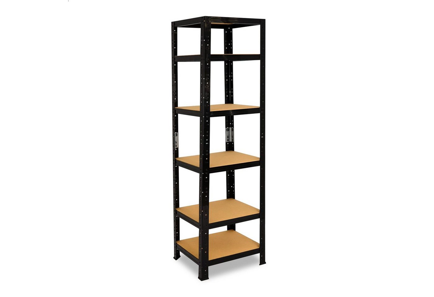 shelfplaza Schwerlastregal BLACK, 200x60x60cm, Metallregal schwarz mit 6 Böden je 145kg Tragkraft, Steckregal als Lagerregal, Büroregal & Lastenregal, Regal Metall schwarz von shelfplaza