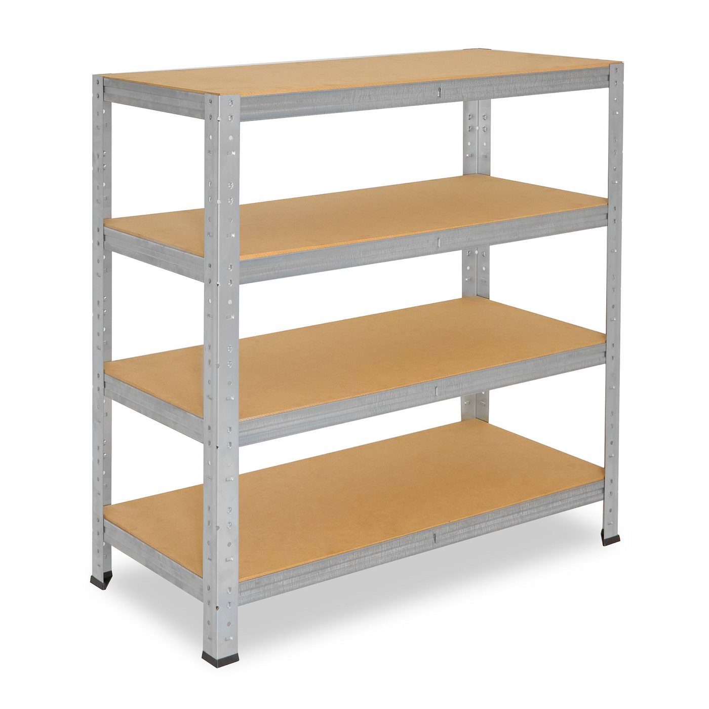 shelfplaza Schwerlastregal HOME, 100x23x60cm verzinkt, Metallregal mit 4 Böden, als Kellerregal, Garagenregal, Werkstattregal oder Lagerregal, Steckregal Metall mit 175kg Tragkraft von shelfplaza