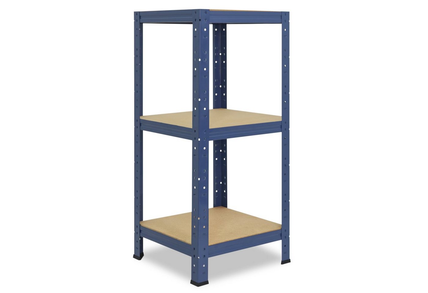 shelfplaza Schwerlastregal HOME, 100x40x40cm blau, Metallregal mit 3 Böden, als Kellerregal, Garagenregal, Werkstattregal oder Lagerregal, Steckregal Metall mit 175kg Tragkraft von shelfplaza