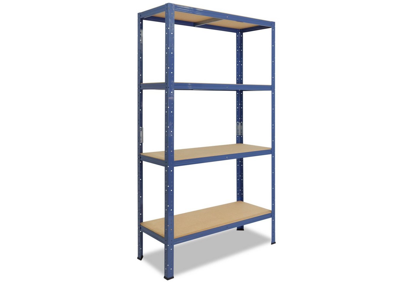 shelfplaza Schwerlastregal HOME, 155x30x60cm blau, Metallregal mit 4 Böden, als Kellerregal, Garagenregal, Werkstattregal oder Lagerregal, Steckregal Metall mit 175kg Tragkraft von shelfplaza