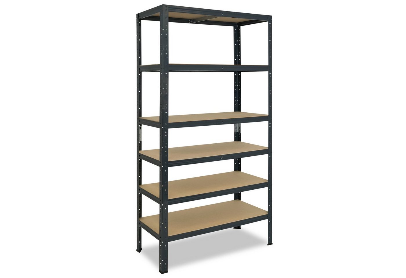 shelfplaza Schwerlastregal HOME, 180x110x50cm anthrazit, Metallregal mit 6 Böden, als Kellerregal, Garagenregal, Werkstattregal oder Lagerregal, Steckregal Metall mit 145kg Tragkraft von shelfplaza