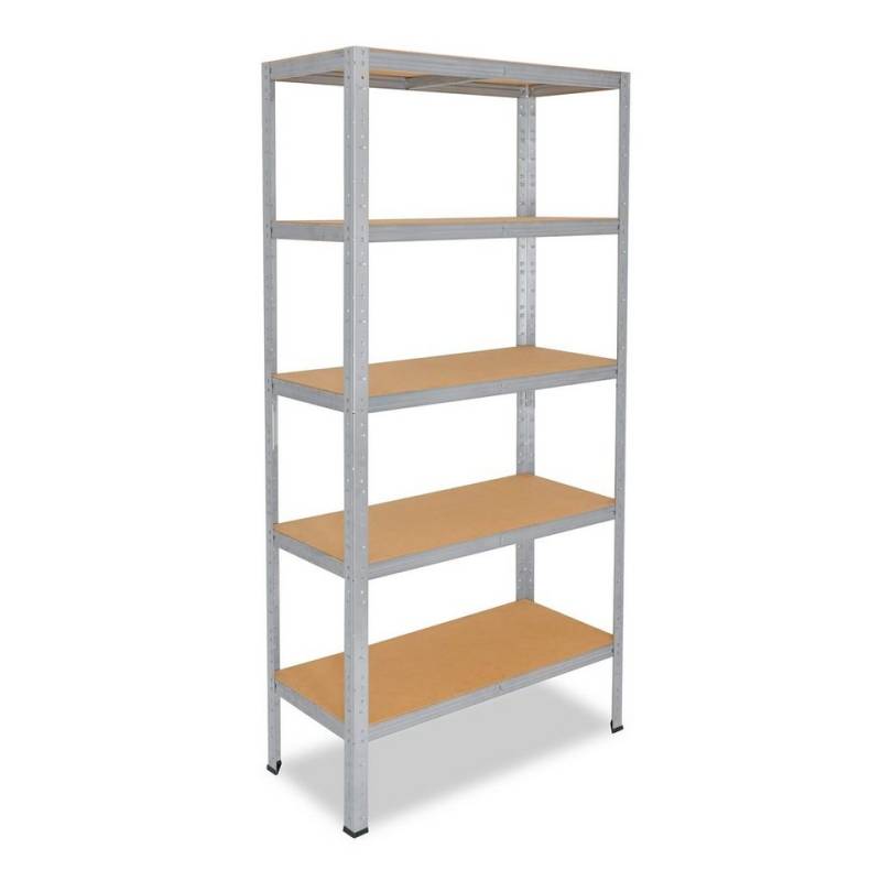 shelfplaza Schwerlastregal HOME, 200x60x40cm verzinkt, Metallregal mit 5 Böden, als Kellerregal, Garagenregal, Werkstattregal oder Lagerregal, Steckregal Metall mit 175kg Tragkraft von shelfplaza