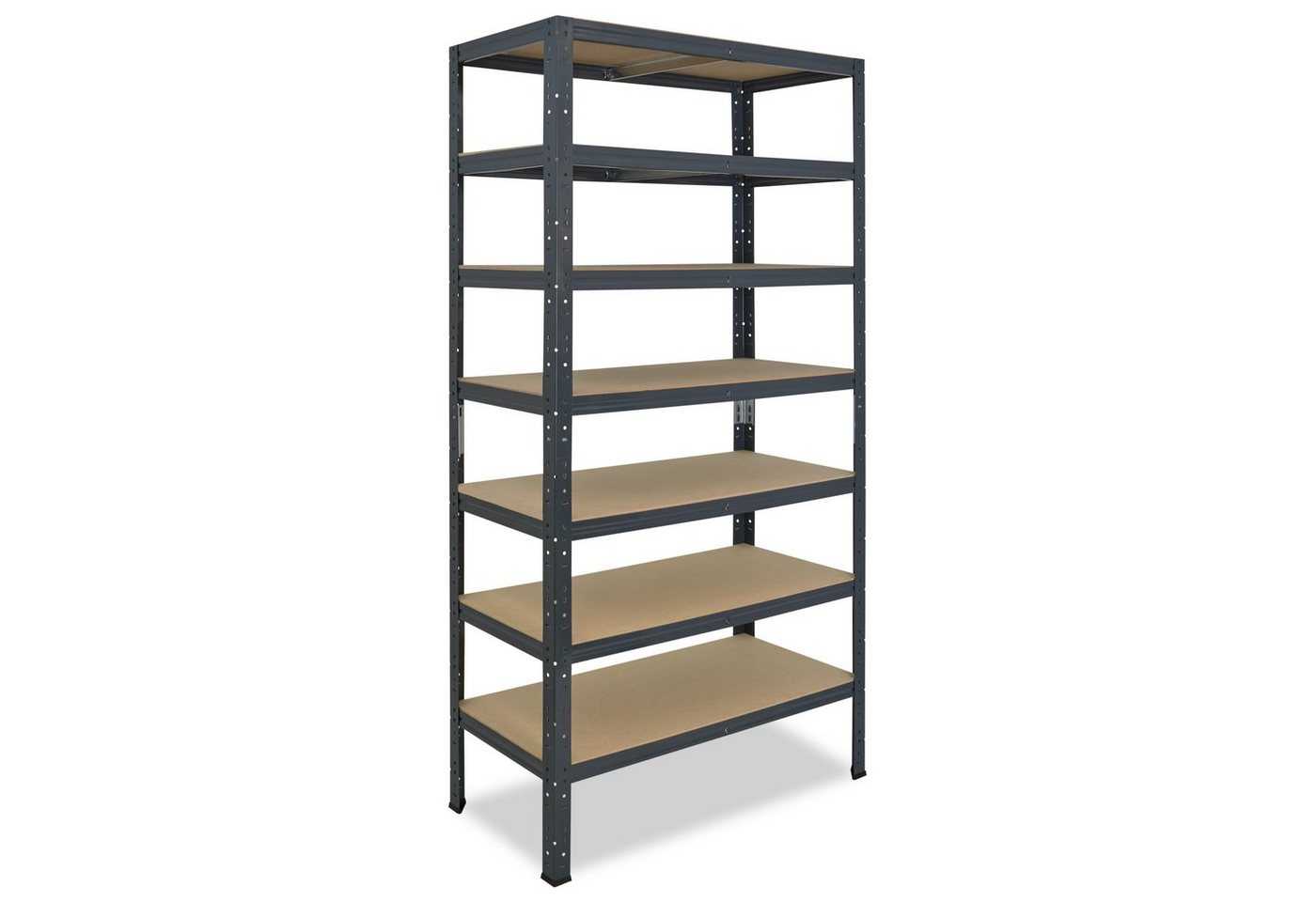 shelfplaza Schwerlastregal HOME, 200x90x30cm anthrazit, Metallregal mit 7 Böden, als Kellerregal, Garagenregal, Werkstattregal oder Lagerregal, Steckregal Metall mit 125kg Tragkraft von shelfplaza