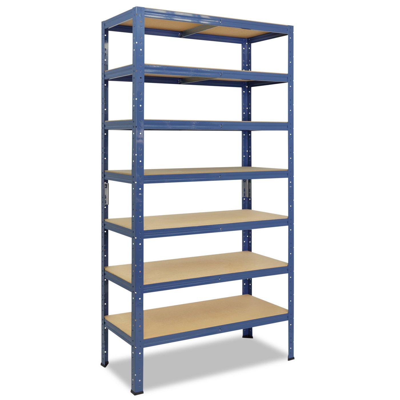 shelfplaza Schwerlastregal HOME, 230x100x60cm blau, Metallregal mit 7 Böden, als Kellerregal, Garagenregal, Werkstattregal oder Lagerregal, Steckregal Metall mit 125kg Tragkraft von shelfplaza