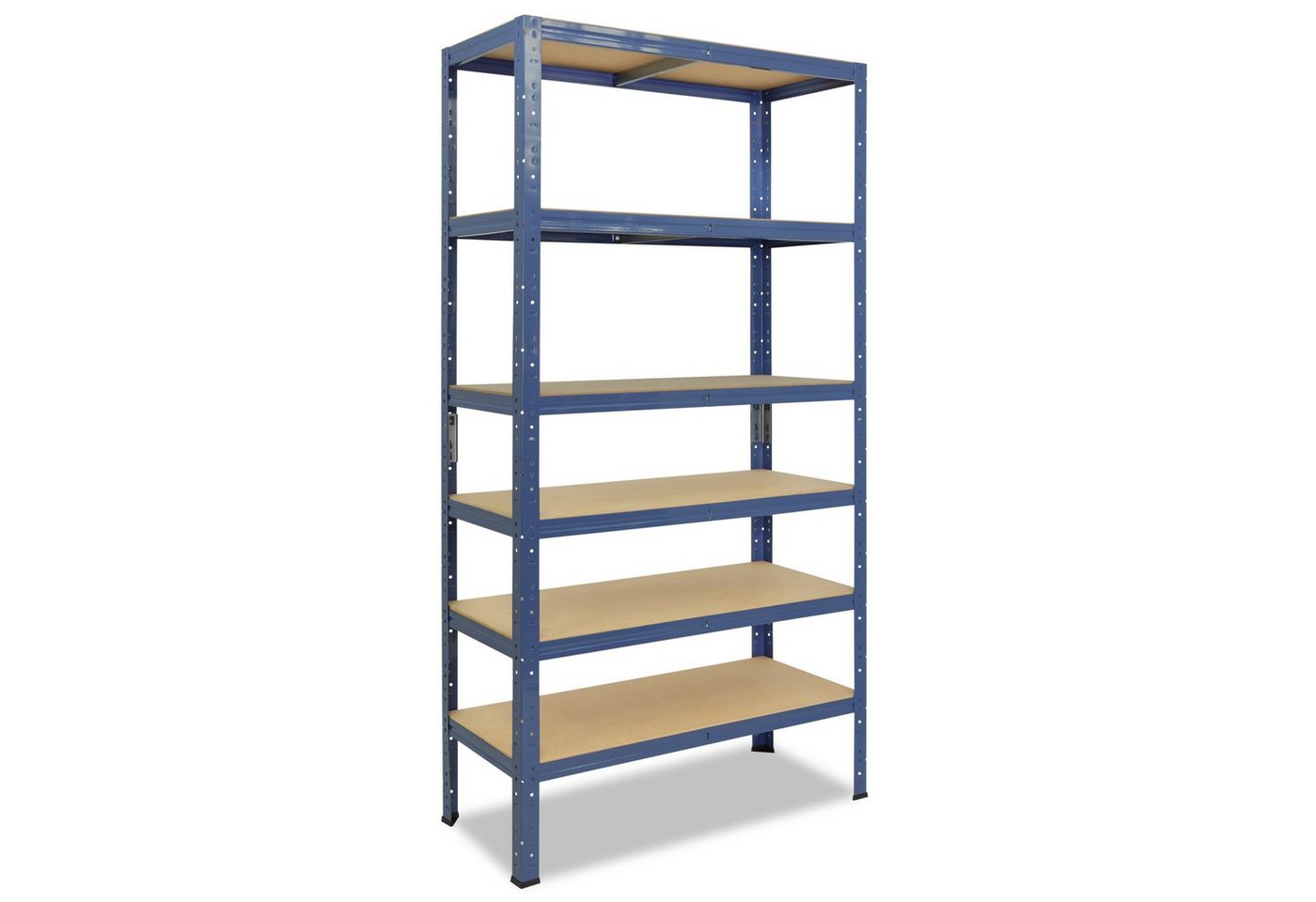 shelfplaza Schwerlastregal HOME, 230x40x60cm blau, Metallregal mit 6 Böden, als Kellerregal, Garagenregal, Werkstattregal oder Lagerregal, Steckregal Metall mit 145kg Tragkraft von shelfplaza