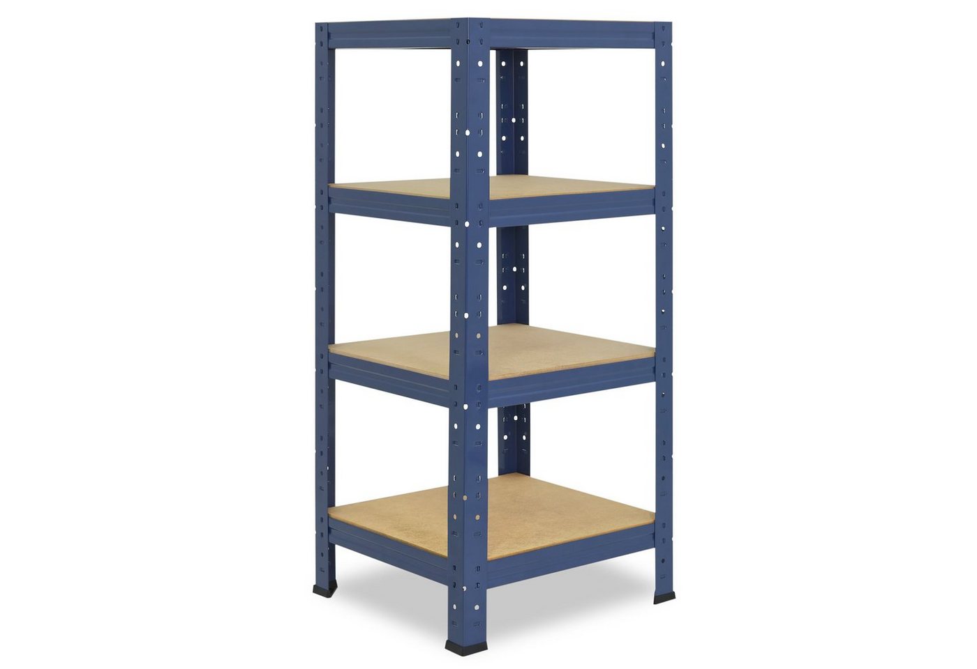 shelfplaza Schwerlastregal HOME, 90x30x30cm blau, Metallregal mit 4 Böden, als Kellerregal, Garagenregal, Werkstattregal oder Lagerregal, Steckregal Metall mit 175kg Tragkraft von shelfplaza