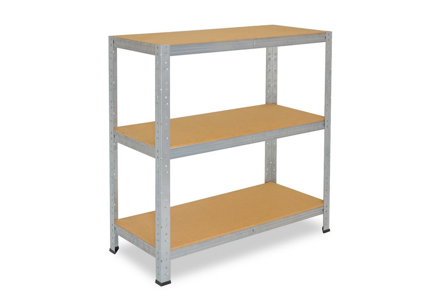 shelfplaza Schwerlastregal HOME, 90x40x23cm verzinkt, Metallregal mit 3 Böden, als Kellerregal, Garagenregal, Werkstattregal oder Lagerregal, Steckregal Metall mit 175kg Tragkraft von shelfplaza