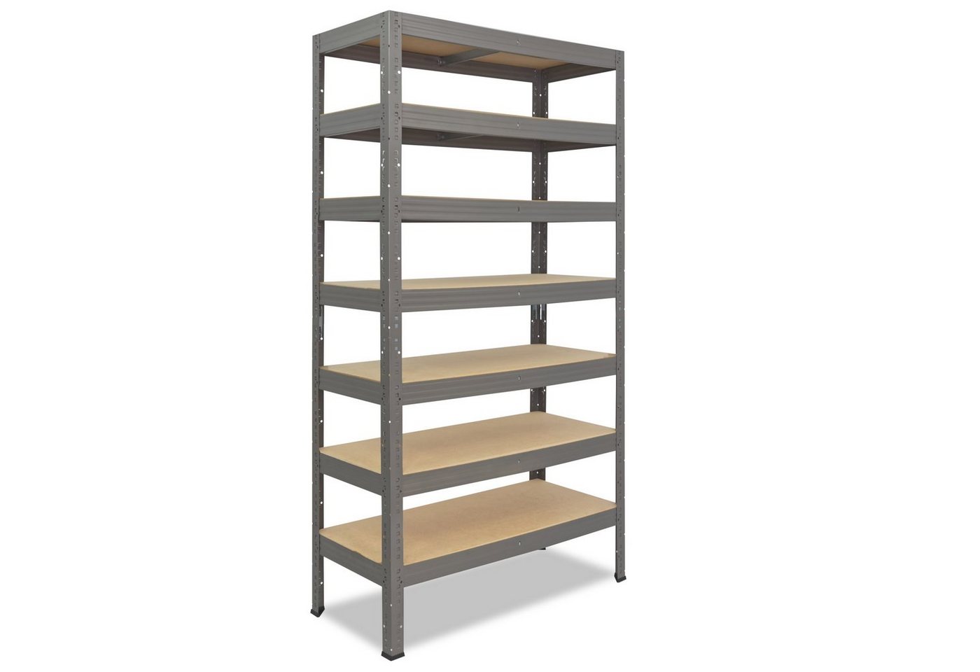 shelfplaza Schwerlastregal PROFI, 180x90x60cm grau, Metallregal 7 Böden mit je 142kg Tragkraft, als Kellerregal, Garagenregal, Werkstattregal & Regal Lagerregal, Steckregal Metall Regale von shelfplaza