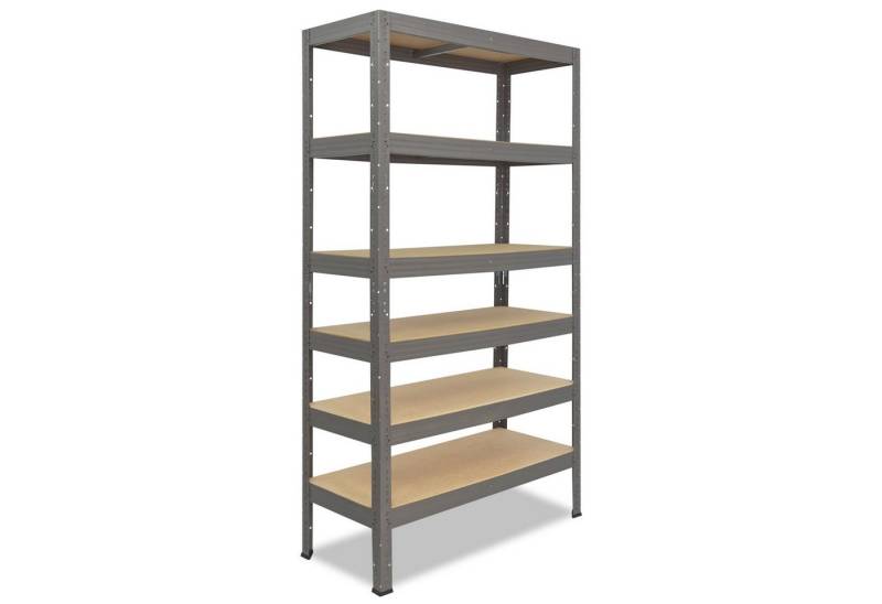 shelfplaza Schwerlastregal PROFI, 200x70x45cm grau, Metallregal 6 Böden mit je 166kg Tragkraft, als Kellerregal, Garagenregal, Werkstattregal & Regal Lagerregal, Steckregal Metall Regale von shelfplaza