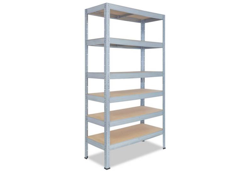 shelfplaza Schwerlastregal PROFI, 230x45x50cm verzinkt, Metallregal 6 Böden mit je 166kg Tragkraft, als Kellerregal, Garagenregal, Werkstattregal & Regal Lagerregal, Steckregal Metall Regale von shelfplaza