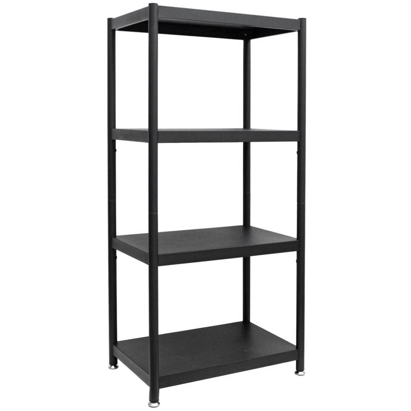 shelfr Industrial Design Metallregal auf 4 Ebenen 61 x 41 x 130 cm Schwarz von shelfr