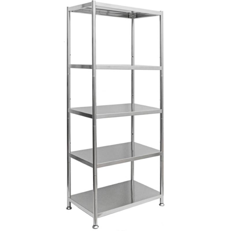 shelfr Schwerlast Edelstahl Regal mit 5 Ebenen 61 x 36 x 145 cm bis 60kg von shelfr