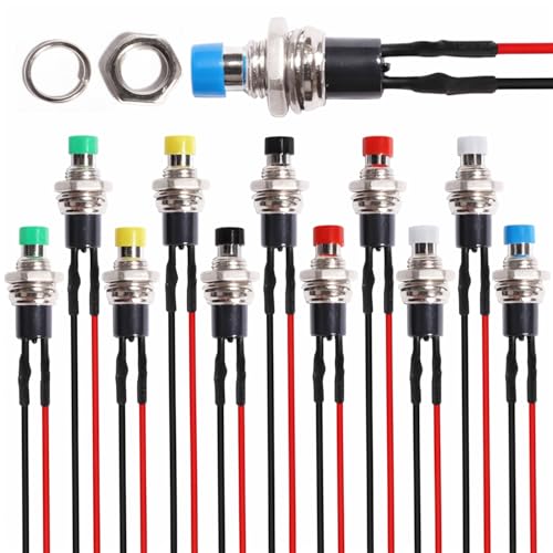 Shengbowi Mini Round Momentary Druckknopfschalter 12Stück 7mm 250V/1A Vorgelötet 2 Pins SPST Normal Open Rot Schwarz Weiß Für Modelleisenbahn Hobby KFZ Auto Boot Shengbowi Mini Round Momentary Druckknopfschalter 12Stück 7mm 250V/1A Vorgelötet 2 Pins SPST Normal Open Rot Schwarz Weiß Für Modelleisenbahn Hobby KFZ Auto Boot von shengbowi