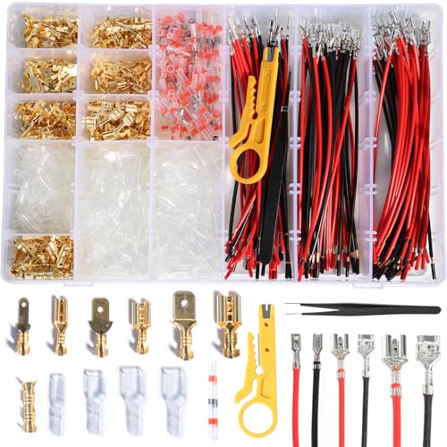 shengbowi 2.8/4.8/6.3mm Female Male Spade Crimp Connectors Electrical Lugs Terminal Insulating Wire Quick Splice Assortment Kit Wound Plug Crimping Spring Insert Wire Cold Pressing Wiring Cable shengbowi 2.8/4.8/6.3mm Female Male Spade Crimp Connectors Electrical Lugs Terminal Insulating Wire Quick Splice Assortment Kit Wound Plug Crimping Spring Insert Wire Cold Pressing Wiring Cable von shengbowi