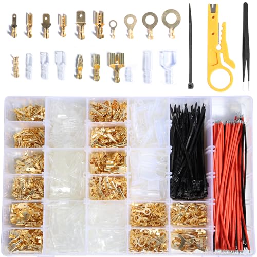 shengbowi 2.8/4.8/6.3mm weibliche männliche Spaten Crimp-Verbindungsstücke Elektrische Lugs Terminal Isolierdraht Quick Splice Sortiment Kit Wundstecker Crimp Spring Insert Draht Kaltpressverdrahtungs shengbowi 2.8/4.8/6.3mm weibliche männliche Spaten Crimp-Verbindungsstücke Elektrische Lugs Terminal Isolierdraht Quick Splice Sortiment Kit Wundstecker Crimp Spring Insert Draht Kaltpressverdrahtungs von shengbowi