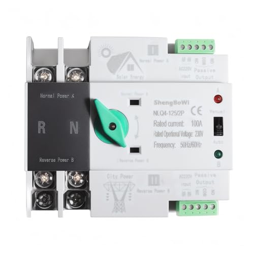 shengbowi 2P Dual Power Automatic Transfer Switch 100A AC220V Umschalter Silberkontakte Backup-Stromversorgungsschalter Millisekundenschaltkreis Schneller Controller shengbowi 2P Dual Power Automatic Transfer Switch 100A AC220V Umschalter Silberkontakte Backup-Stromversorgungsschalter Millisekundenschaltkreis Schneller Controller von shengbowi