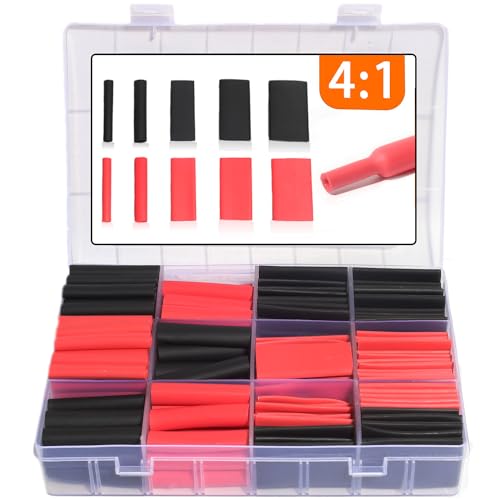 shengbowi marine Heat shrink tube sleeve 4:1 Black, Red electronic diy kit Insulation Sleeving Polyolefin Shrinking Assorted Tubing Wire Cable 190pcs von shengbowi