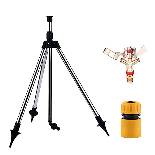 shengyi Regner Stativ, Sprinkler Mit 360-Grad-Drehung, Impulsregner Mit Stativ, Rasensprenger, Automatisch Rotierende Bewässerungssprinkler, Für Große Flächen, Hof, Garten, Rasen von shengyi