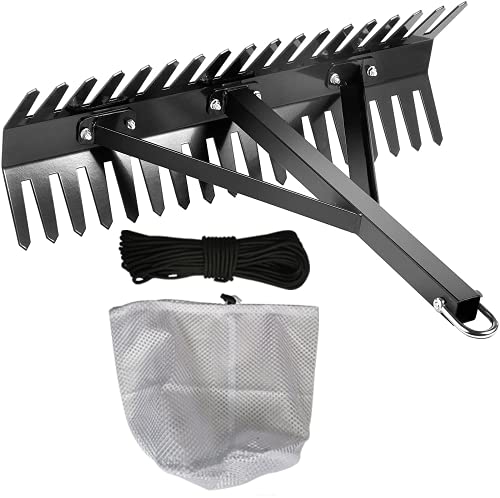 Teichrechen, Unkrautentfernungswerkzeug, Stahlklingen, 40,6–81,3 cm, Wasser-Unkrautrechen, doppelseitiger See-Unkrautschneider, sauberer Wasser-Unkraut, Schlamm, See, Unkrautrechen mit 20 m langem Teichrechen, Unkrautentfernungswerkzeug, Stahlklingen, 40,6–81,3 cm, Wasser-Unkrautrechen, doppelseitiger See-Unkrautschneider, sauberer Wasser-Unkraut, Schlamm, See, Unkrautrechen mit 20 m langem von shengyi