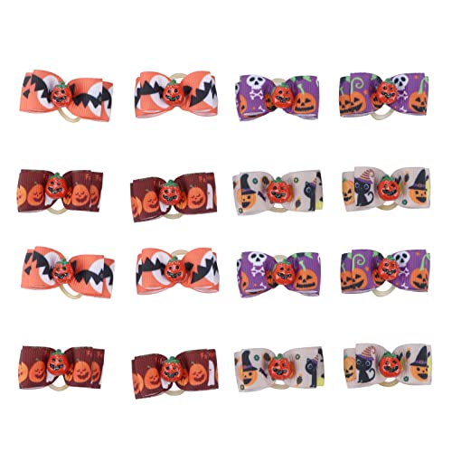 shenruifa 16pcs Hundehaarbögen Niedliche Mischfarben Haustier Bowknot -Kopfschmuck mit Gummiband für Halloween von shenruifa