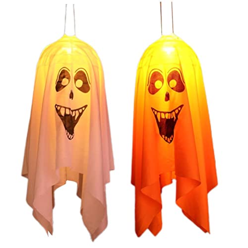 shenruifa 2 Pack Halloween Dekorationen Hängende Geist mit LED Light Ghost Ghost Halloween Party Ornamente für Gartenbaumgarten (2pcs) von shenruifa