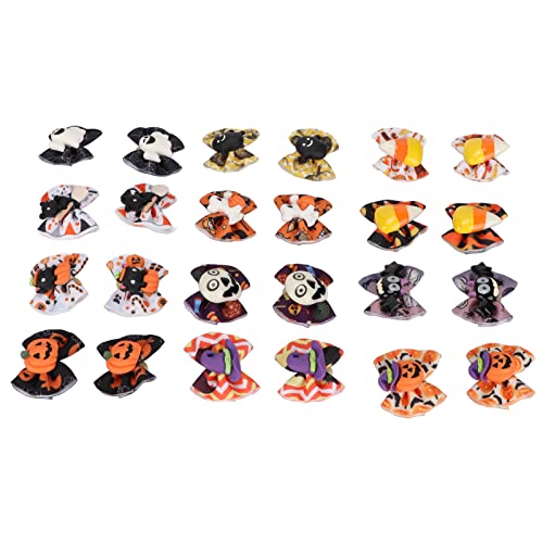 shenruifa 24PCS Dog Halloween Gummiband, Stilvolle Handgefertigte Welpenbögen für Haustierkatzen. von shenruifa
