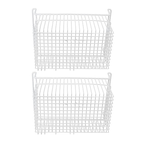 shenruifa 2pcs Gefrierschrank Organizer -Mülleimer Stahldraht Großer Kapazität Starker Lagerkorb mit Griff für (L63CM x W27CM X H29CM (9 cm Griff)) von shenruifa