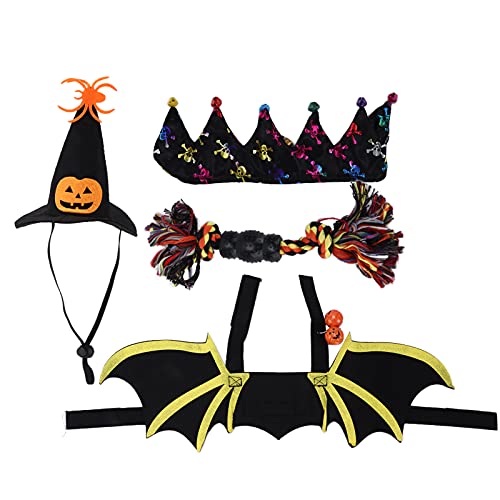 shenruifa 4 Stück Halloween Fledermaus Haustier Kostüm Hund Kostüm Dress Up Accessoires für Katzen Cosplay Party Dekoration (L) von shenruifa