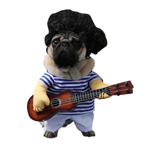 shenruifa Haustier -Gitarrenkostüm Süße Lustige Hund Halloween Kostüm Cosplay Bekleidungskleidung für Kleine Hunde Katzen Welpe Haustiere (Gitarrenkostüm s) von shenruifa