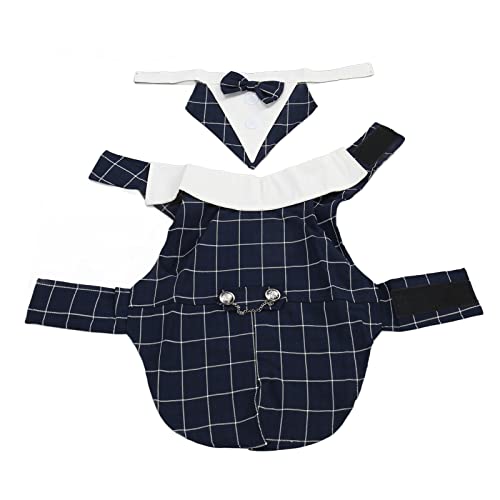 shenruifa Haustieranzug Fliege Krawatte Gird Muster Formelle Kostümhundeanzug für Hochzeit Halloween Geburtstag Cosplay (XS) von shenruifa