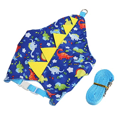 shenruifa Haustierkleidung Leine, Atmungsaktives Polyester Flanell Süßes Dinosaurier Muster Haustier Halloween Dress Up (Blauer Dinosaurier) von shenruifa