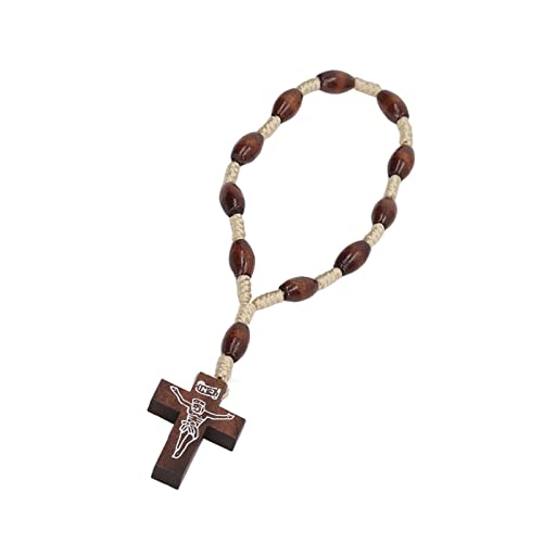 shenruifa Holz Rosenkranz Kleiner Tragbarer Holzkruzifix -Stil Handgeschnitzter Katholischer Rosenkranz für die Taufkathedrale von shenruifa