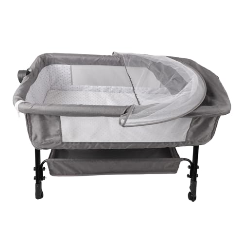 shenruifa Klappbares Babybett Abnehmbares Spleißbassinet Multifunktion Faltbares Kind Schlafkrippe Hellgrau von shenruifa