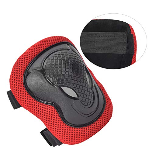shenruifa Verdickte Rollschuh -Skate -Schutzgetriebe Set Knieschalter Ellbogenpolster Handschuhe für Erwachsene (Rot) von shenruifa