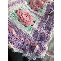 Crochet Pink Rose Und Lavendel Decke Werfen Floral Afghan - Made Fresh Nach Dem Verkauf von sherryann325