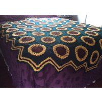 Sommer Sonnenblumen Afghan Gehäkelte Tagesdecke - Frisch Hergestellt Nach Dem Verkauf von sherryann325