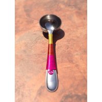 Kaffee Schaufel Emaille Kupferdraht, Edelstahl, Gelb, Orange & Pink Draht Geschenke Für Kaffeeliebhaber von shesacrafty1