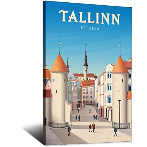 Metall-Blechschild Estland Tallinn Viru Gate Vintage Reise Blechschild rustikale Dekoration Höhle Café Bar Schlafzimmer Zuhause Wanddekoration Blechschild 20 x 30 cm von shgwehh