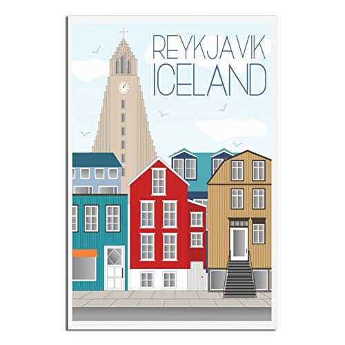 Metall-Blechschild Island Reykjavik Vintage Reise-Blechschild rustikale Dekoration Höhle Café Bar Schlafzimmer Zuhause Wanddekoration Blechschild 30 x 43 cm von shgwehh