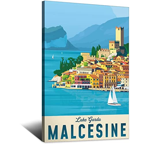 shgwehh Metall-Blechschild Italien Malcesine Gardasee Vintage Reise Blechschild rustikale Dekoration Höhle Café Bar Schlafzimmer Zuhause Wanddekoration Blechschild 20 x 30 cm von shgwehh