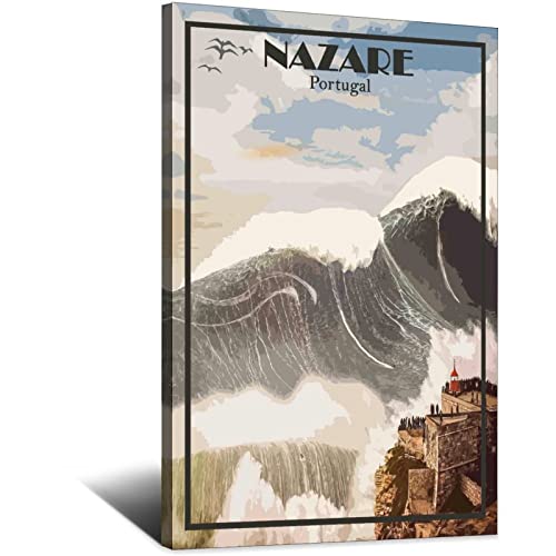 Metall-Blechschild Portugal Nazaré Vintage Reise Blechschild rustikale Dekoration Höhle Café Bar Schlafzimmer Zuhause Wanddekoration Blechschild 30 x 43 cm von shgwehh