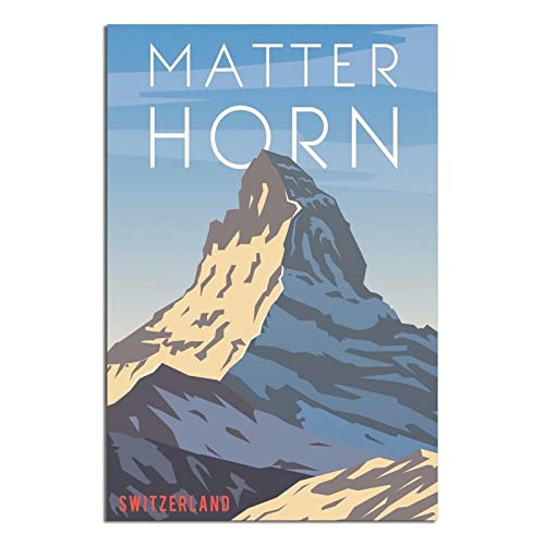 shgwehh Metall-Blechschild Schweiz Matterhorn Vintage Reise Blechschild rustikale Dekoration Höhle Café Bar Schlafzimmer Zuhause Wanddekoration Blechschild 30 x 43 cm von shgwehh