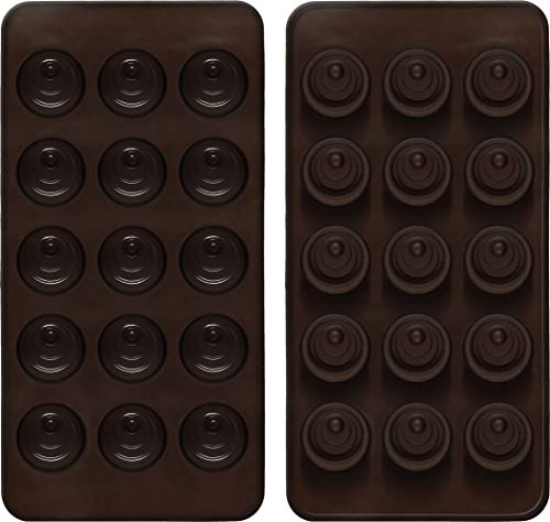 Shibby - 2er Set Pralinenformen aus Silikon - Rundes Design von shibby