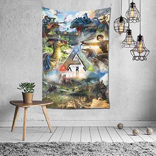 shibeili Spiel ARK Survival Evolved Poster Personalisieren Sie einfach hängende Wandteppiche, Stoff Tischdecke kann für Wohnzimmer Hotel Apartment Wanddekoration 40x60 Zoll verwendet Werden von shibeili