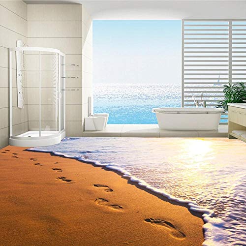 3D Custom Wandaufkleber wasserdicht Sunset Of Seaside Golden Sand Fototapete für Wände Wohnkultur Wandbild-430 * 300cm von shiliwang