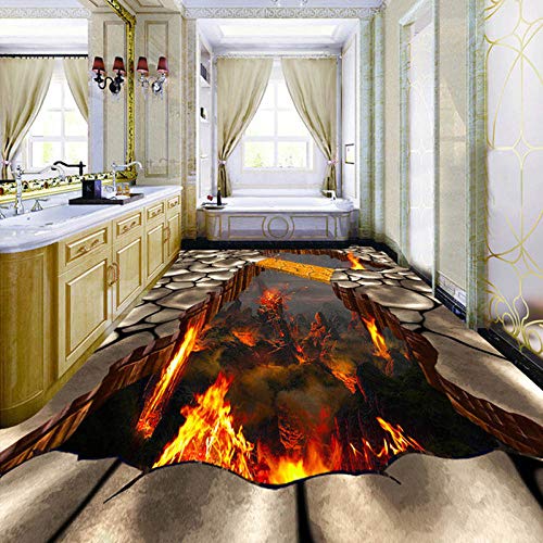 Benutzerdefinierte 3D Vulkan Lava ausgetrocknete Boden Wandbild Boden Tapete Moderne Wohnkultur Wohnzimmer Boden PVC wasserdicht Wandbild Tapete-200 * 140cm von shiliwang