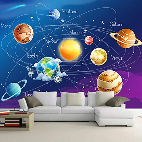 Benutzerdefinierte Wandbild Tapete 3D Planet Sonnensystem Fototapete Kinderzimmer Schlafzimmer Wandmalerei Wohnzimmer Tapeten-350 * 245cm von shiliwang