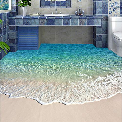 Bodenmalerei HD blau Meer Landschaft Wasserdicht Badezimmer Küche Balkon PVC Tapete Selbst Wandaufkleber Boden Wandbild-250 * 175cm von shiliwang