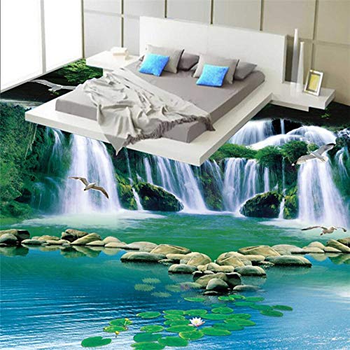 Große benutzerdefinierte Bodenbelag Fantasie Wasserfall Wasser grünen Wald 3D Badezimmer Schlafzimmer Wohnkultur-250 * 175cm von shiliwang